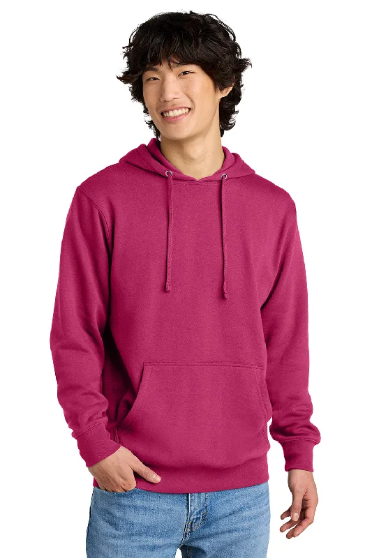 Cozy Street Style District Mens Very Important Fleece Hooded Sweatshirt Hoodie w/ Pouch Pocket - Dark Fuchsia Pink