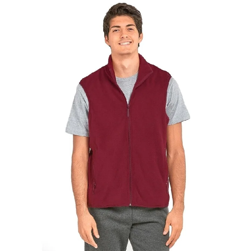 Modern Tailored KNOCKER Men's Polar Fleece Vest - Burgundy