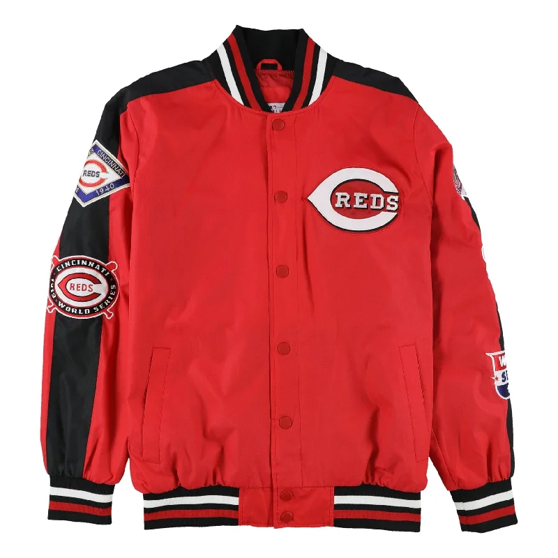 Timeless Modern G-III Sports Mens Cincinnati Reds Varsity Jacket, Red, Large (Regular)