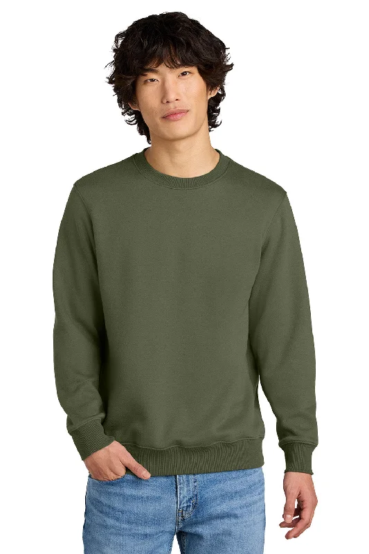 Minimalist Patterns District Mens Perfect Weight Fleece Crewneck Sweatshirt - Military Green