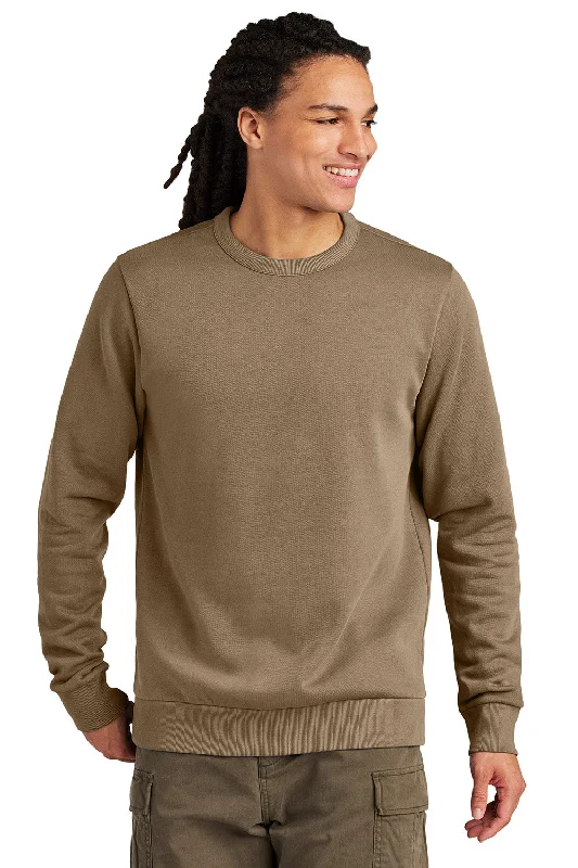 Chic Outerwear District Mens District Wash Fleece Crewneck Sweatshirt - Mushroom Brown