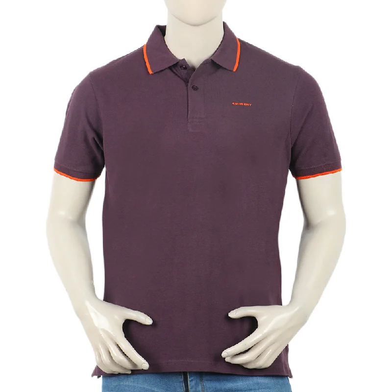 Stylish Patterns Eminent Men's Fashion Polo T-Shirt - Plum