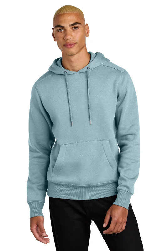 Soft Casual District Mens Perfect Weight Fleece Hooded Sweatshirt Hoodie w/ Pouch Pocket - Fog Blue