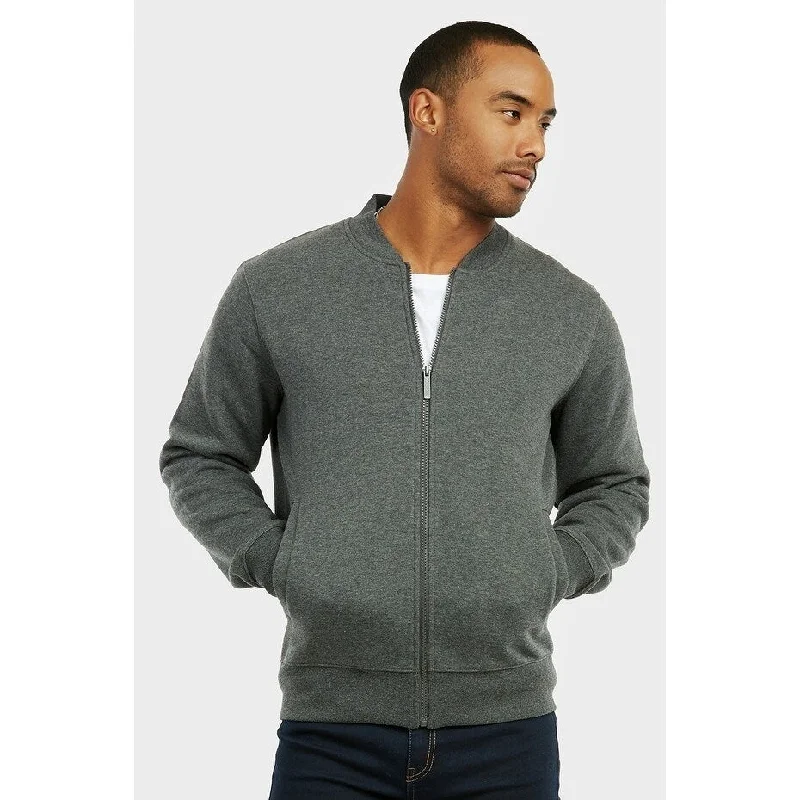 Casual Classic KNOCKER Men's Fleece Bomber Jacket - Charcoal Grey