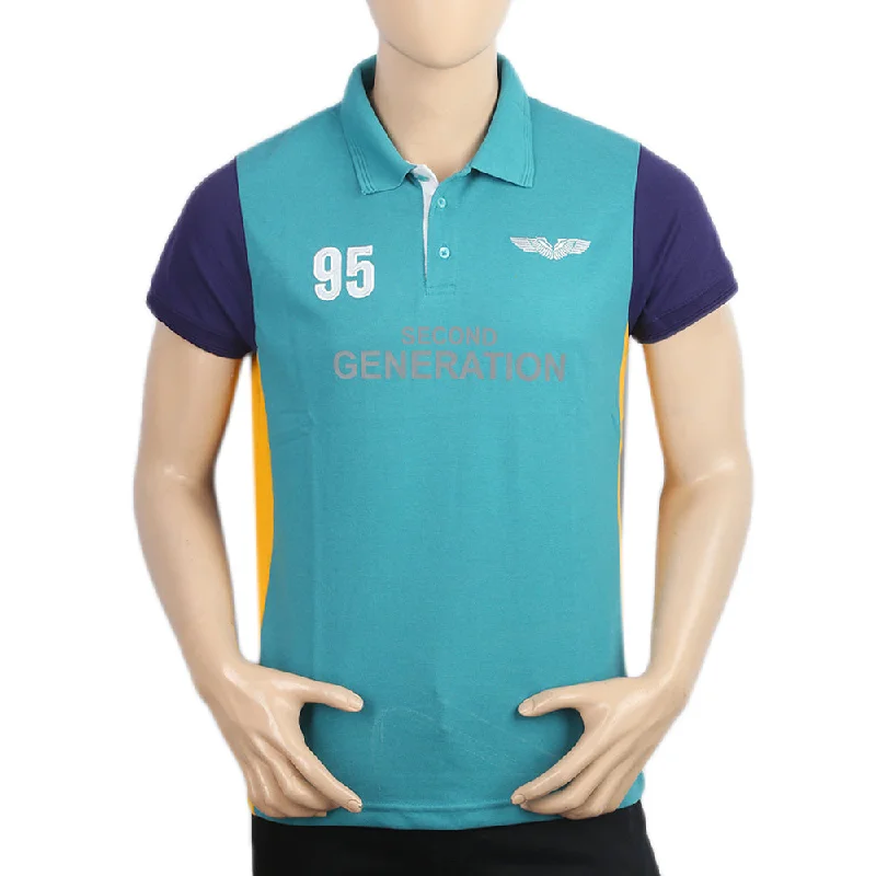 Casual Essentials Men's Half Sleeves Polo T-Shirt - Sea Green