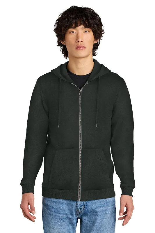 Contemporary Sporty District Mens Perfect Tri Fleece Full Zip Hooded Sweatshirt Hoodie w/ Pockets - Deepest Grey