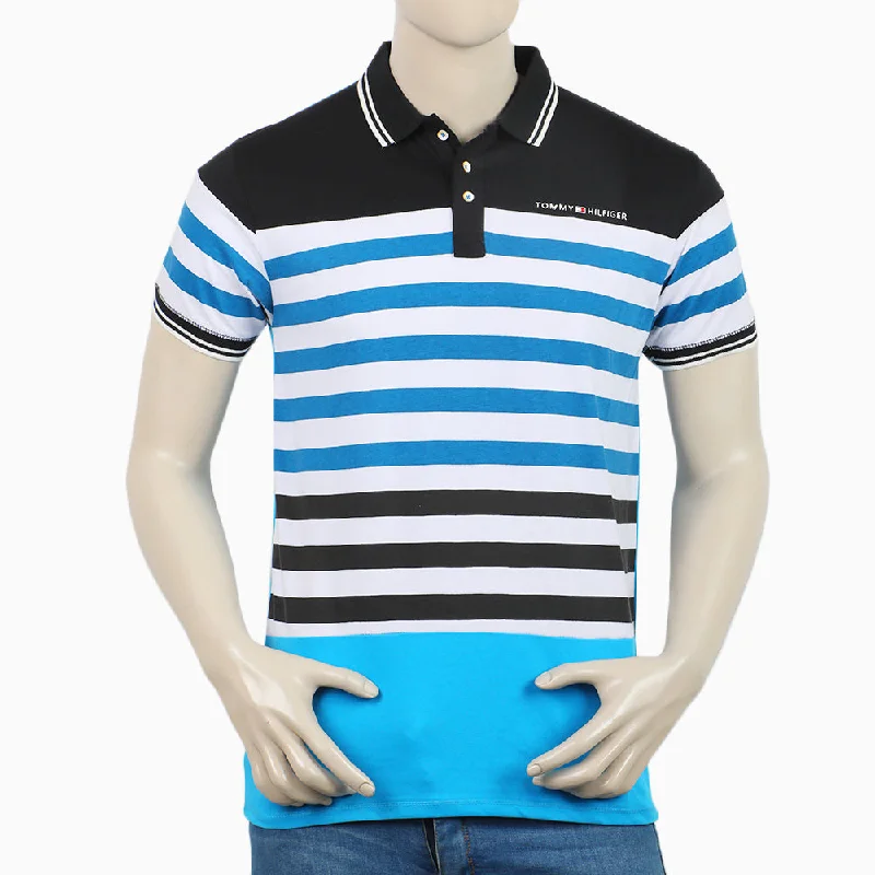 Streetwear Classics Men's Half Sleeves Fancy Polo T-Shirt - Blue