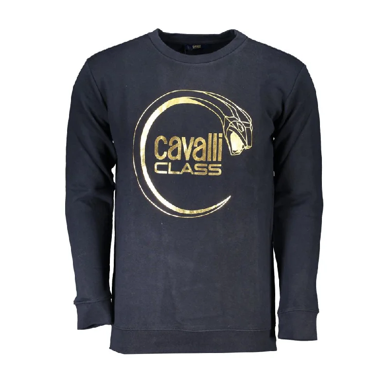 Simplistic Monochrome Cavalli Class Cotton Men's Sweater