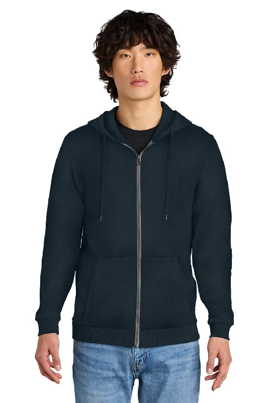 Sophisticated Tailoring District Mens Perfect Tri Fleece Full Zip Hooded Sweatshirt Hoodie w/ Pockets - New Navy Blue