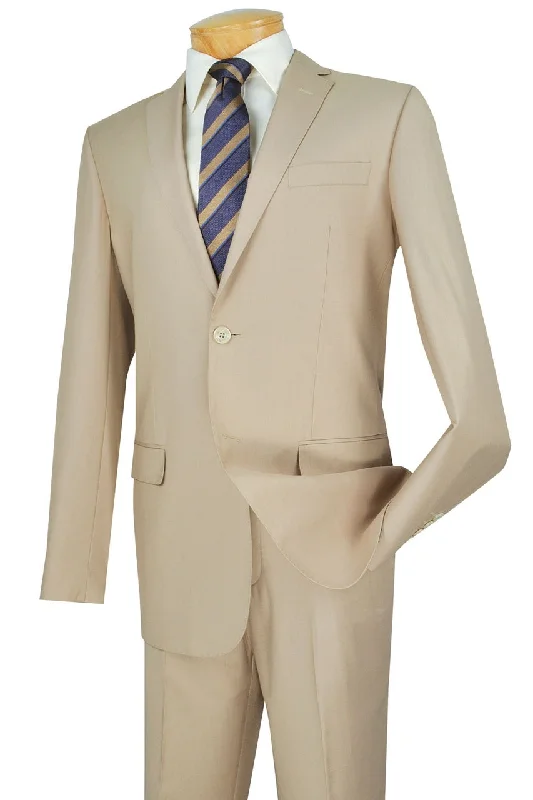 Vintage Utility Vinci "Lucca" Light Beige Slim Fit Suit