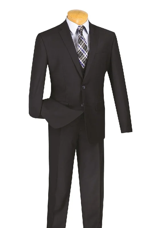 Simplistic Monochrome Vinci "Carmelo" Navy Slim Fit 3-Piece Suit