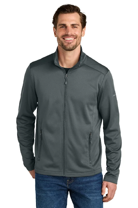 Sporty Elegance Eddie Bauer Mens Smooth Fleece Full Zip Sweatshirt w/ Pockets - Iron Gate Grey