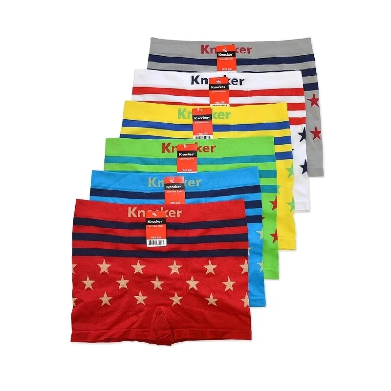 Retro Elegance Men's 6-PACK Seamless Boxer Briefs