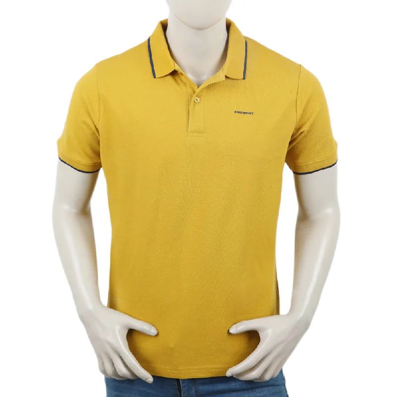 Urban Layered Eminent Men's Polo Half Sleeves T-Shirt - Mustard