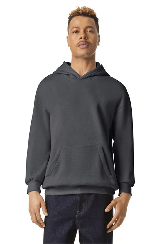 Sophisticated Edge American Apparel Mens ReFlex Fleece Hooded Sweatshirt Hoodie w/ Pouch Pocket - Asphalt Grey