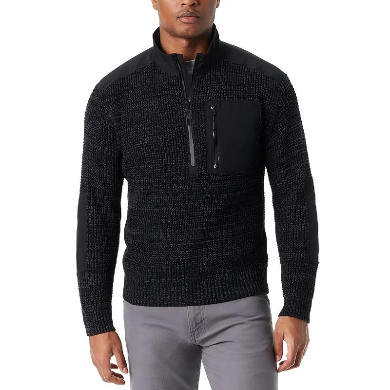 Contemporary Outfit BASS OUTDOOR Mens Zipper Knit Mock Turtleneck Sweater