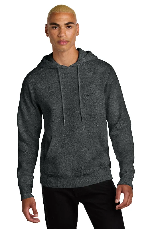 Contemporary Pastels District Mens Perfect Weight Fleece Hooded Sweatshirt Hoodie w/ Pouch Pocket - Heather Charcoal Grey