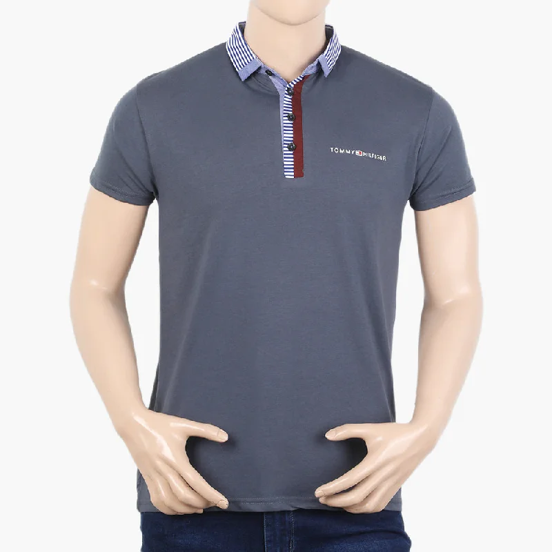 Elevated Monochrome Men's Half Sleeves Polo T-Shirt - Grey