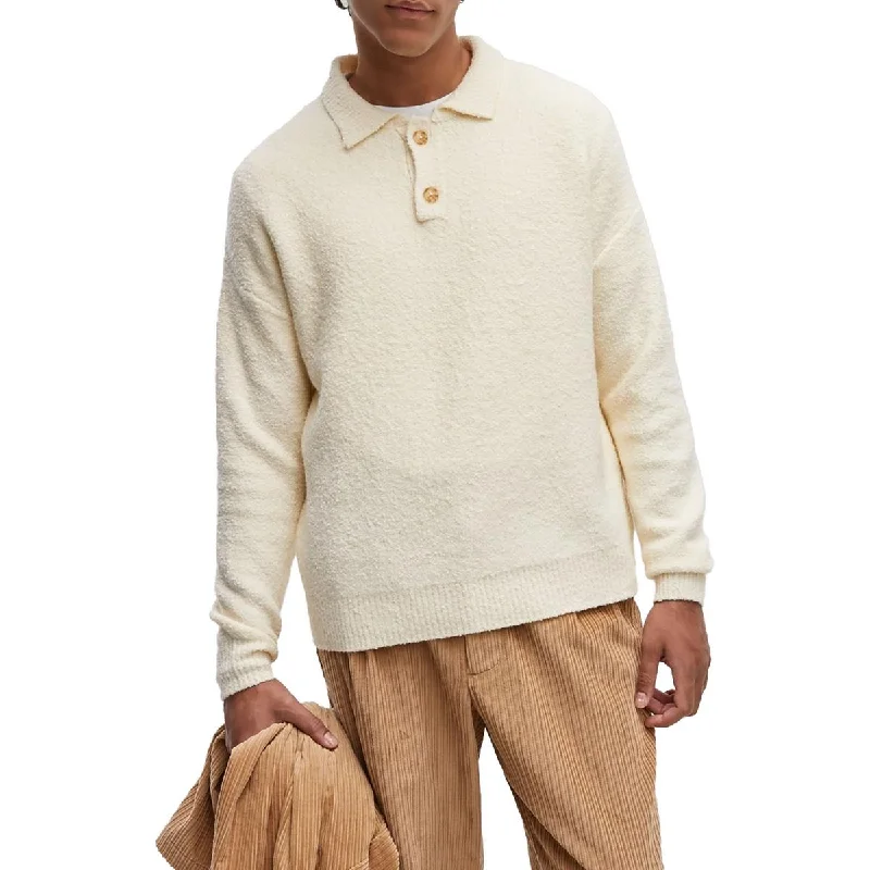 Versatile Fashion Mode of One Mens Ribbed Knit Pullover Sweater