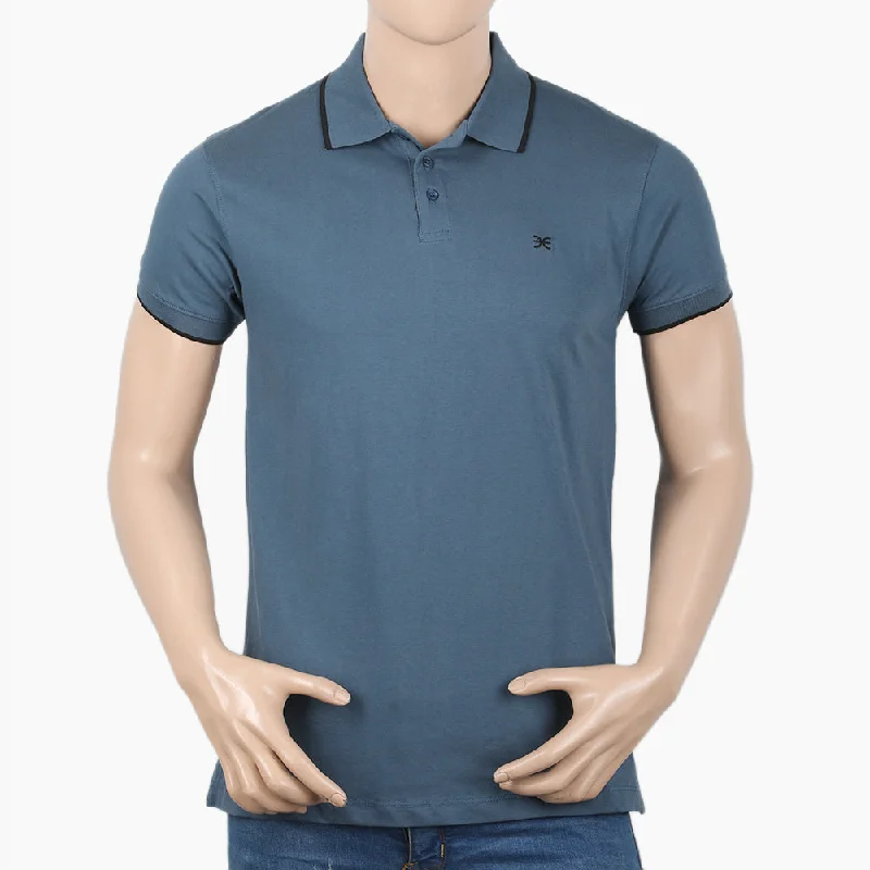 Monochrome Essentials Eminent Men's Polo T-Shirt - Steel Blue