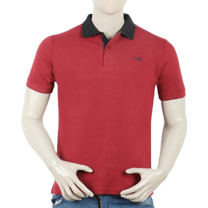 Tailored Pastels Eminent Men's Fashion Polo Half Sleeves T-Shirt - Rio Red