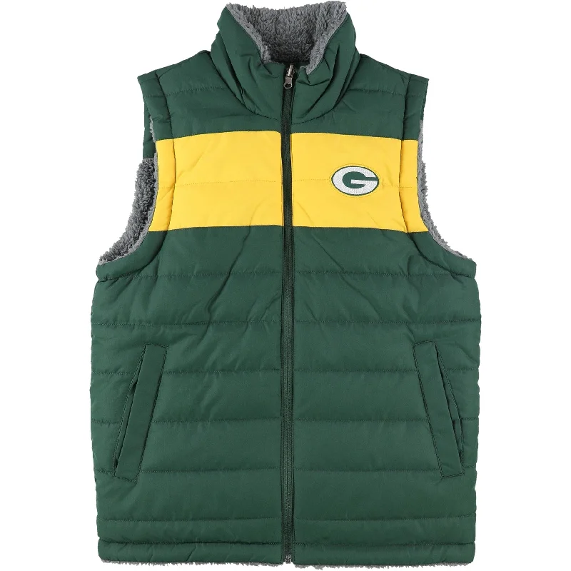 Vintage Sports NFL Mens Packers Reversible Outerwear Vest, Green, X-Small (Regular)