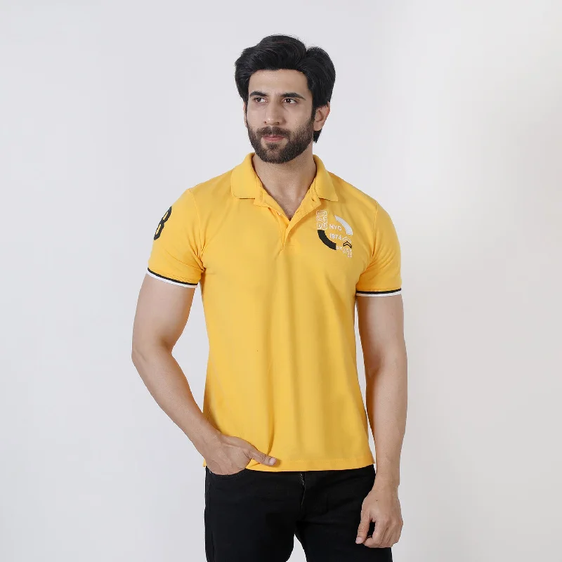 Smart Basics Men's Half Sleeves Polo T-Shirt - Yellow