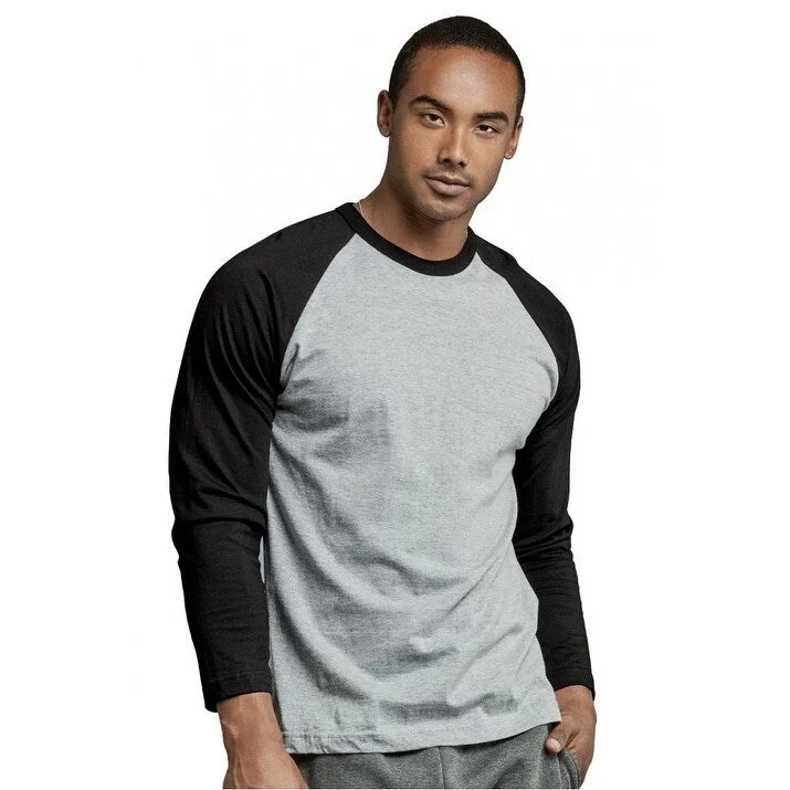 Rugged Street TOP PRO Men's Long Sleeve Baseball Tee - Black Light Grey