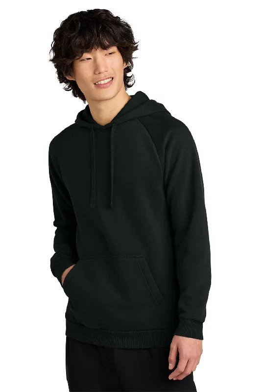 Sporty Chic Look District Mens Cloud Fleece Hooded Sweatshirt Hoodie w/ Pouch Pocket - Jet Black