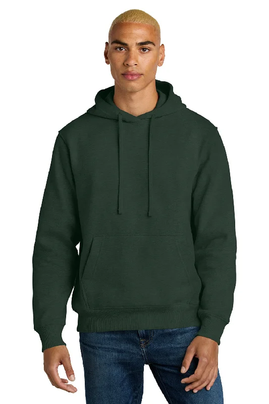 Tailored Essentials District Mens V.I.T. Heavyweight Fleece Hooded Sweatshirt Hoodie w/ Pouch Pocket - Forest Green