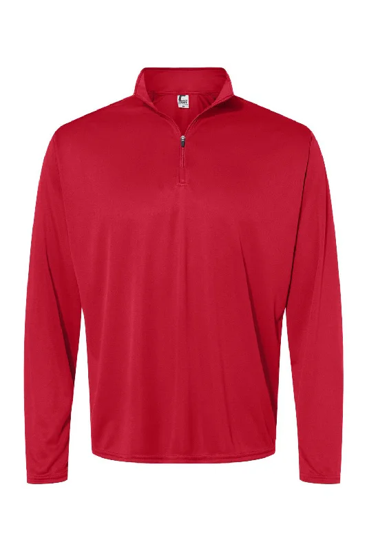 Urban Layered C2 Sport Mens Moisture Wicking 1/4 Zip Sweatshirt - Red - Closeout