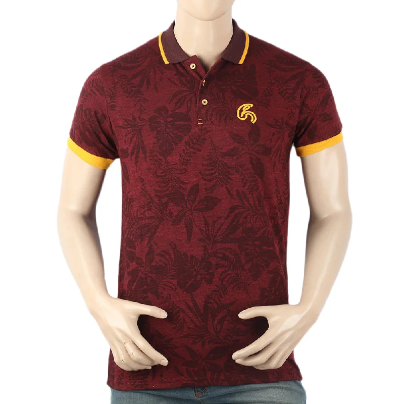 Casual Outdoors Men's Half Sleeves Polo T-Shirt - Maroon