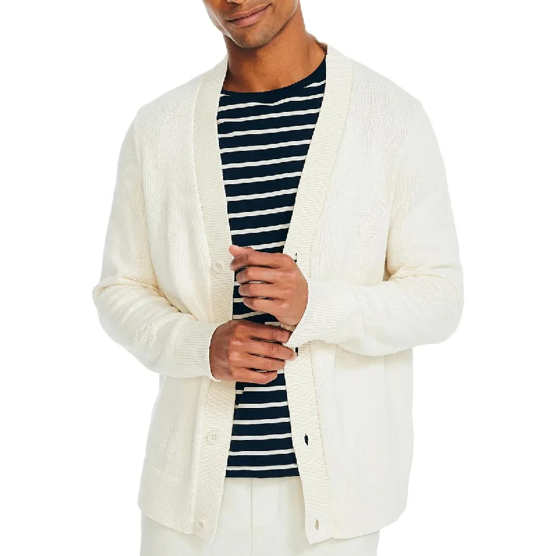 Sleek Prints Nautica Mens Button Knit Cardigan Sweater