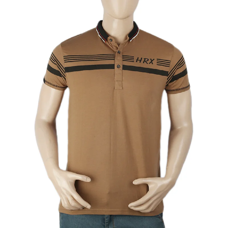 Chic Casualwear Men's Half Sleeves Polo T-Shirt - Brown