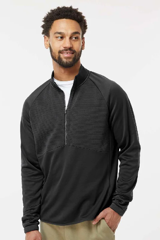 Stylish Tailoring Adidas Mens 1/4 Zip Sweatshirt - Black