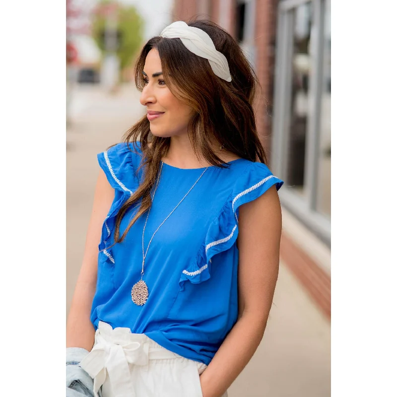 Bold Stitch Ruffle Tank