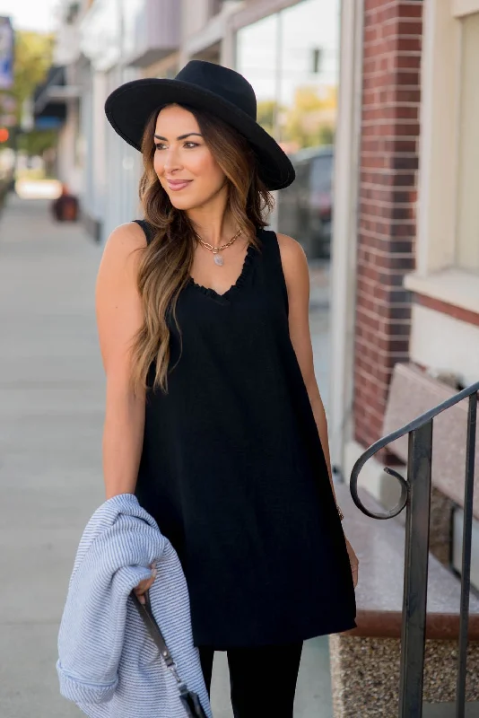 Ruffle V-Neck Tunic Tank