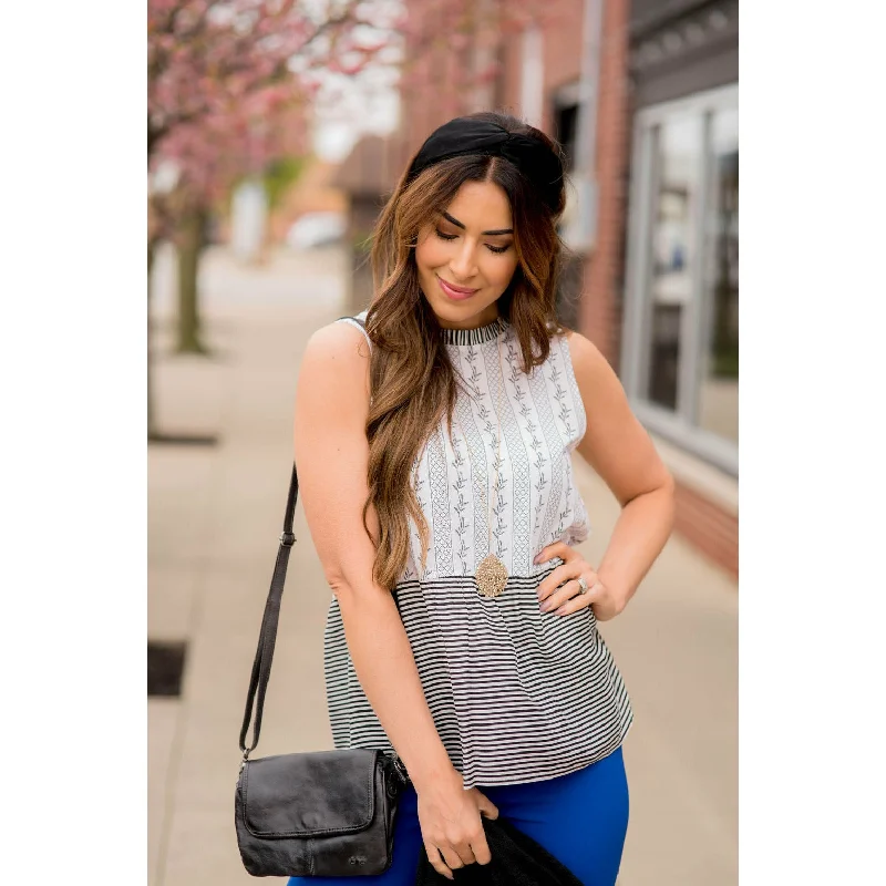 Dual Printed Peplum Tank