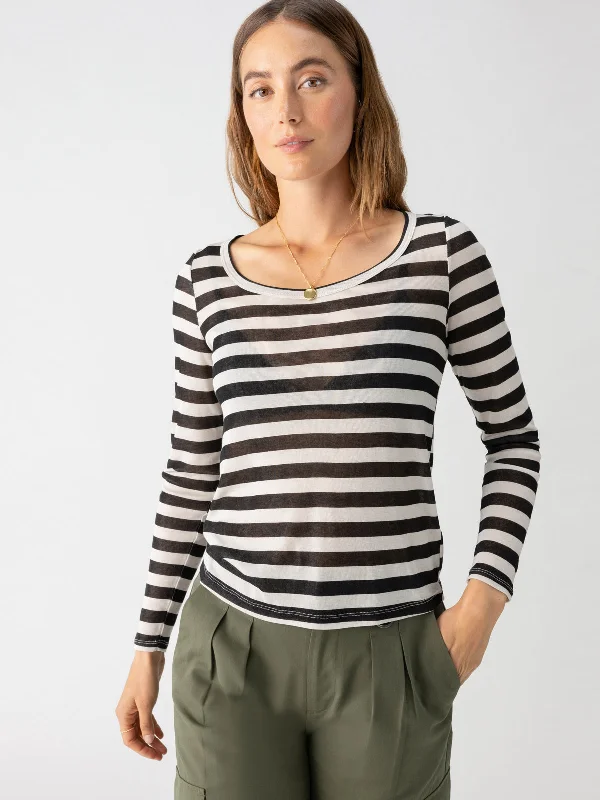 Keep It Simple Tee Toasted Almond Black Stripe