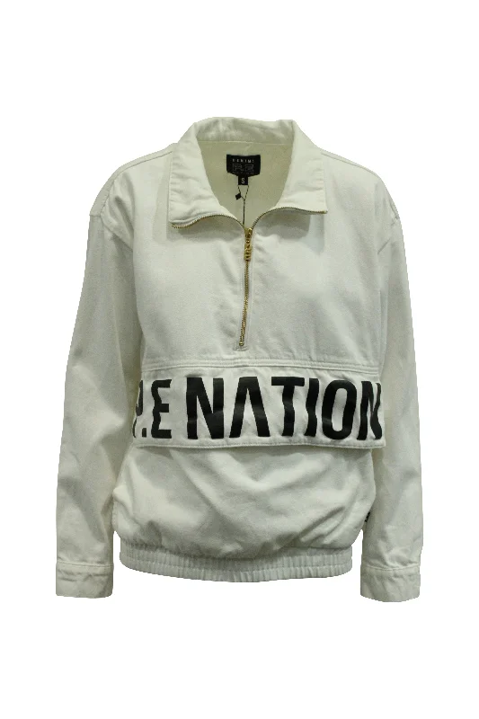 P.E Nation 1967 Pullover Sweater in White Denim