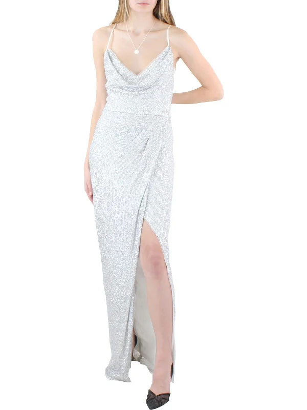 Womens Sequined Long Evening Dress