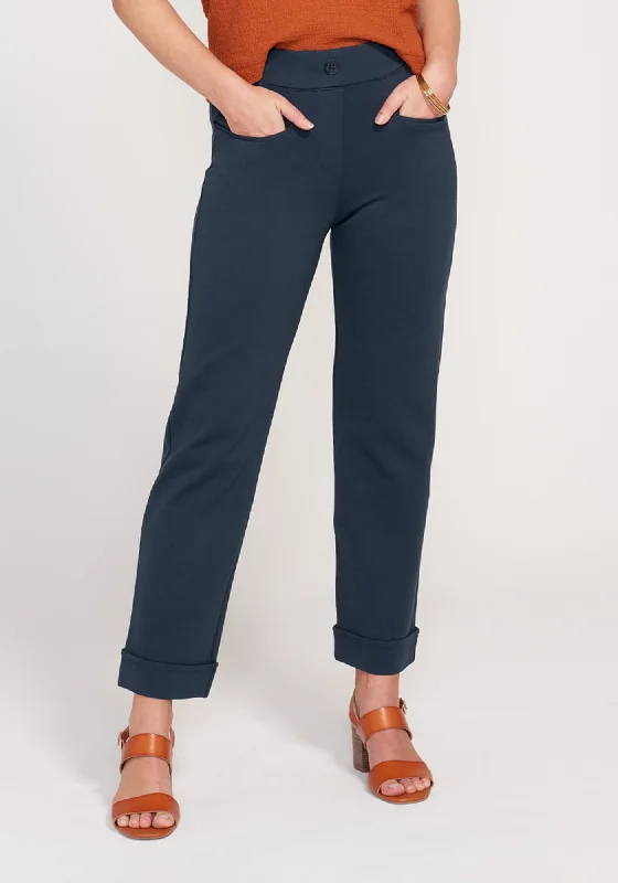 Easy Crop Trouser | Straight (Navy)