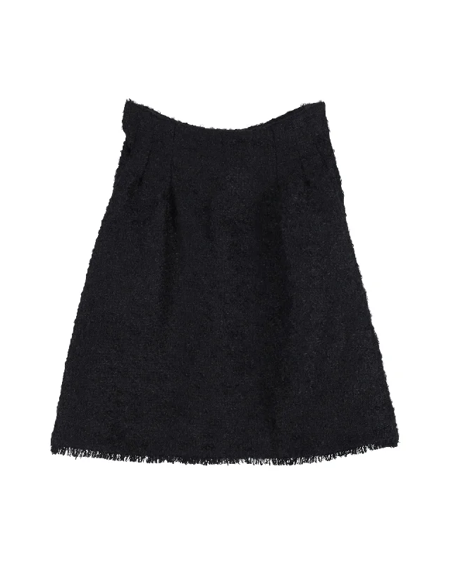 Christian Dior A-Line Skirt in Black Wool