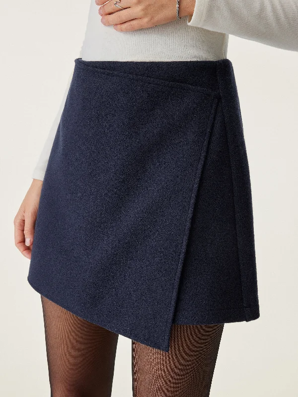 Felt Texture A-line Wrap Mini Skort