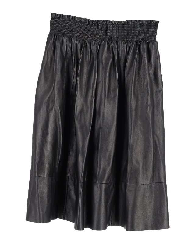 Givenchy Gartered Skirt in Black Leather