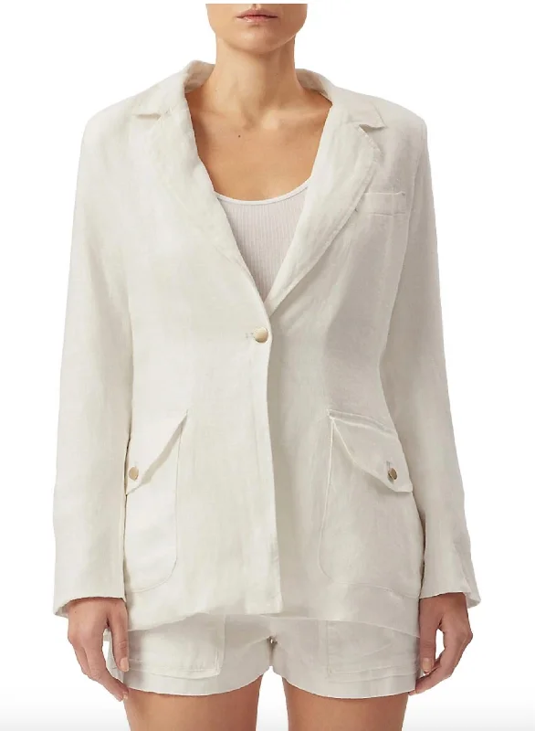 Linen Blazer In White