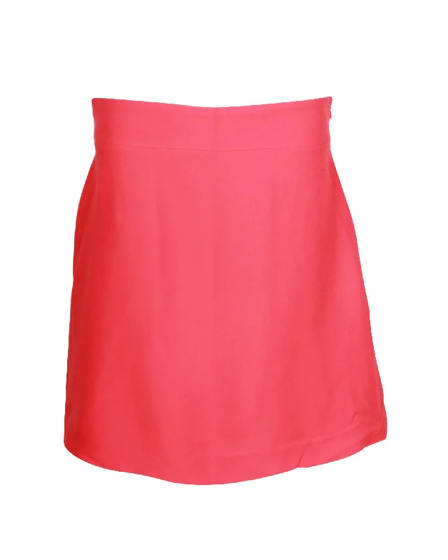 Miu Miu A-Line Mini Skirt in Red Viscose