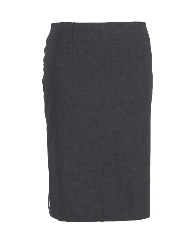 Theory Pencil Skirt in Grey Cotton