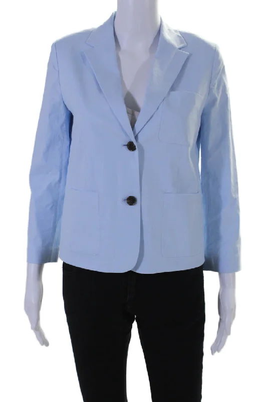 Theory Women's Long Sleeves Patch Pockets Long Sleeves Blazer Blue