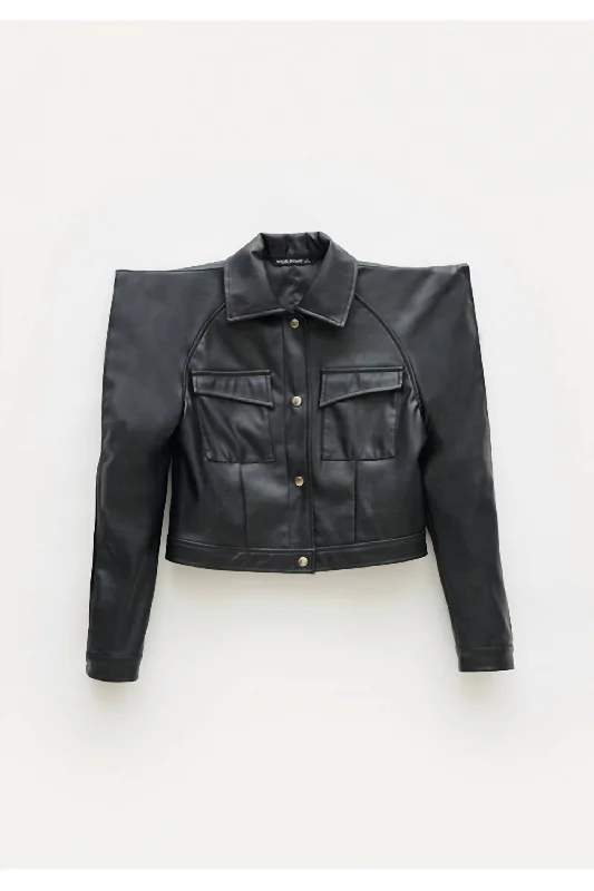 Vegan Leather Jacket In Black